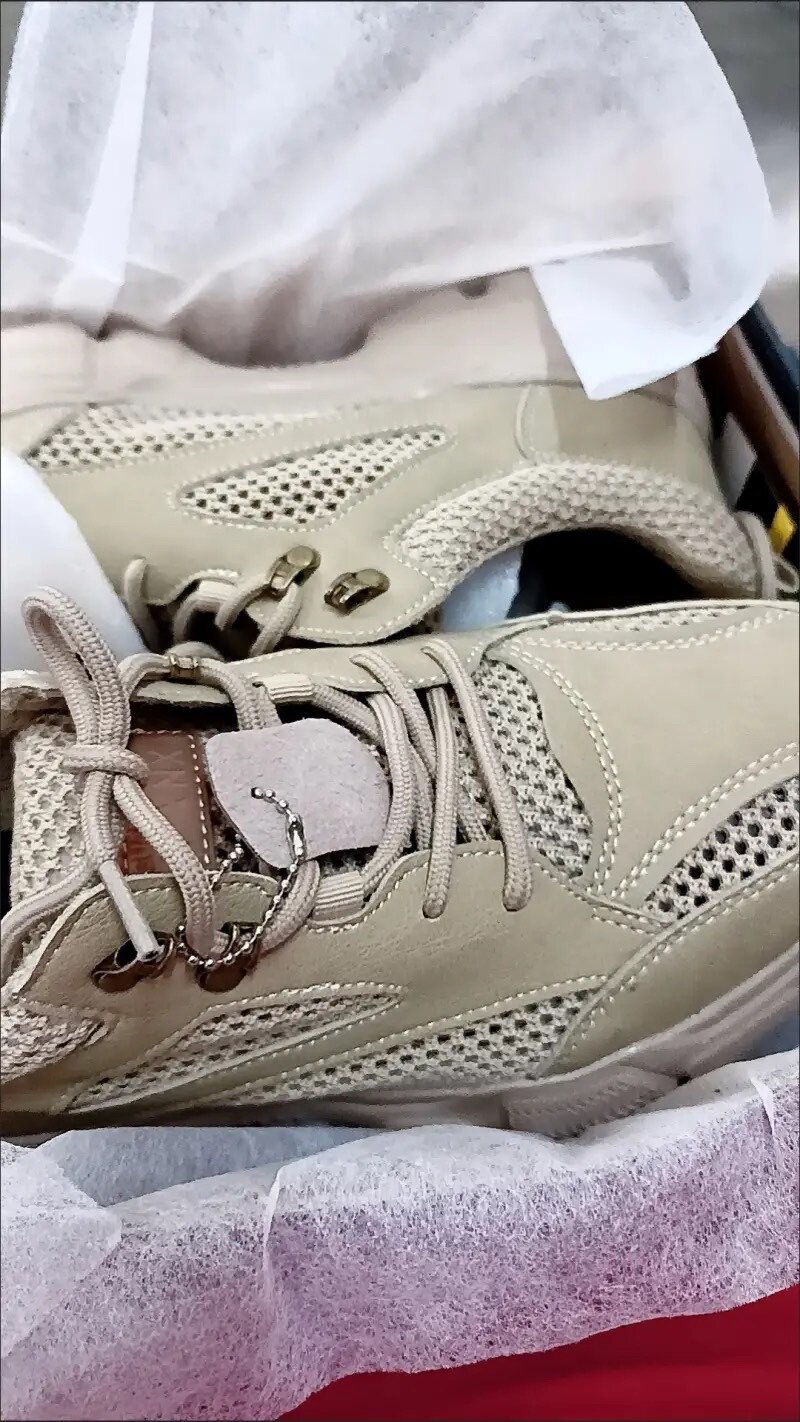 GH-3B633B Khaki Summer Breathable Mesh Steel-Toe Safety Sneaker - GUANGHE Safety Footwear OEM Jinjiang